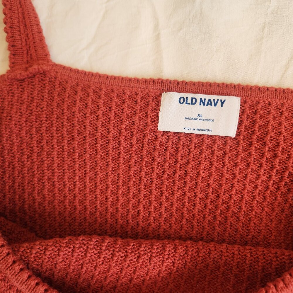 Old Navy Rust Colored Sleeveless Crochet Knit Crop Top Size XL - Picture 3 of 7